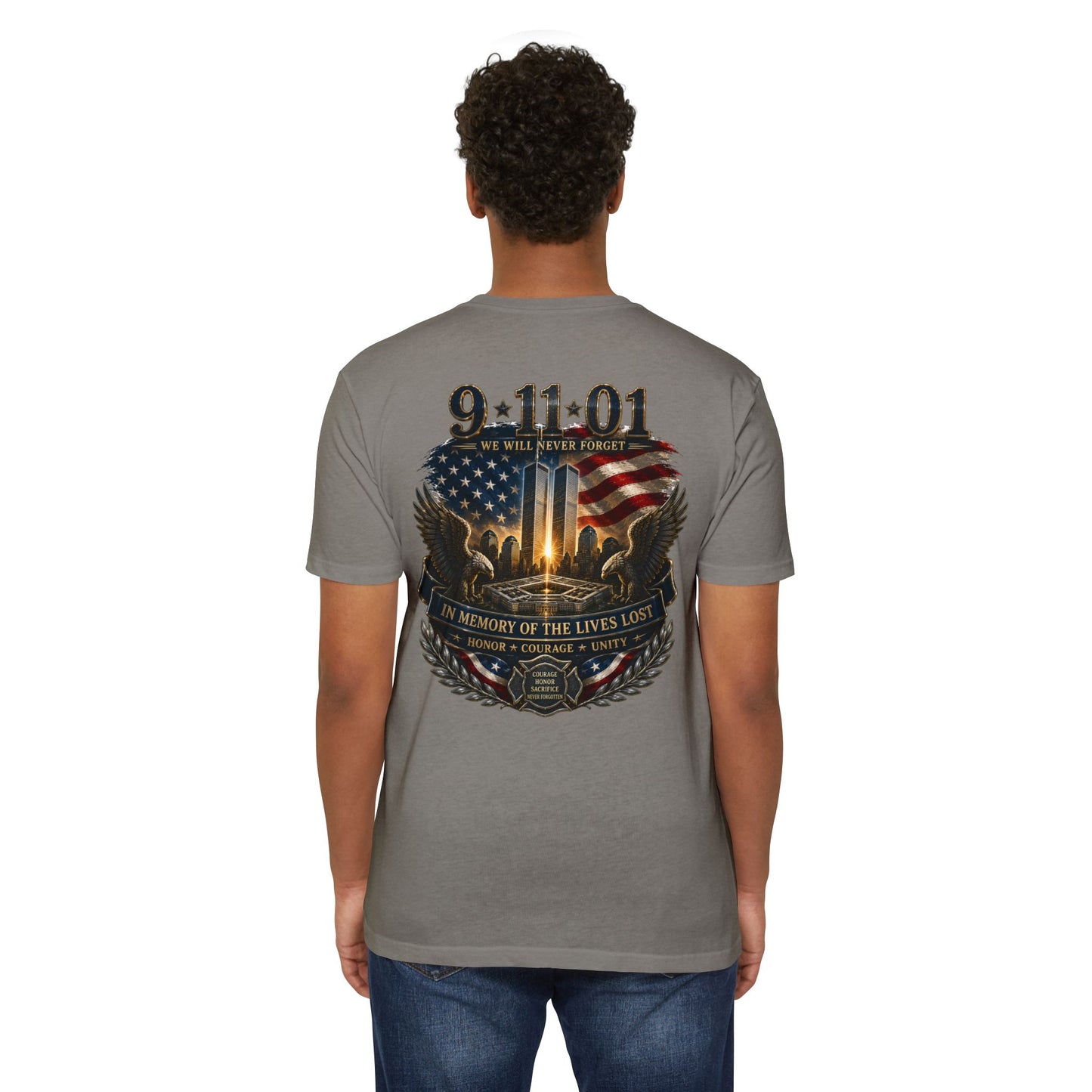 9/11 Memorial T-Shirt – "We Will Never Forget" Tribute Tee