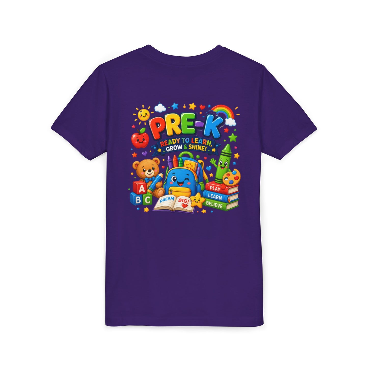 Pre-K Ready To Learn Kids T-Shirt — Colorful Preschool Back-to-School Tee
