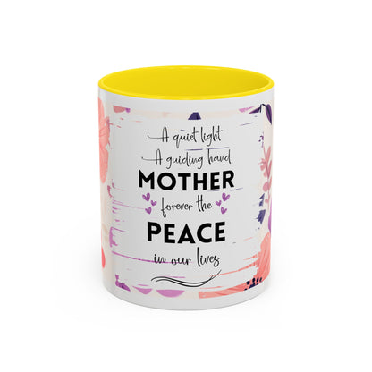 Mother Peace Floral Coffee Mug — "A quiet light, a guiding hand..." Memorial Tribute Mug