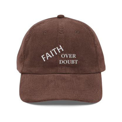 Faith Over Doubt Embroidered Corduroy Cap