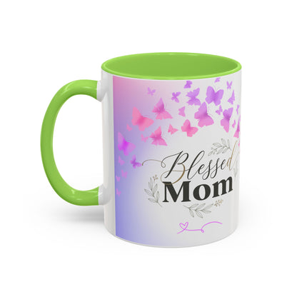 Blessed Mom Butterfly Mug — Colorful 11oz/15oz Ceramic Gift for Mother's Day
