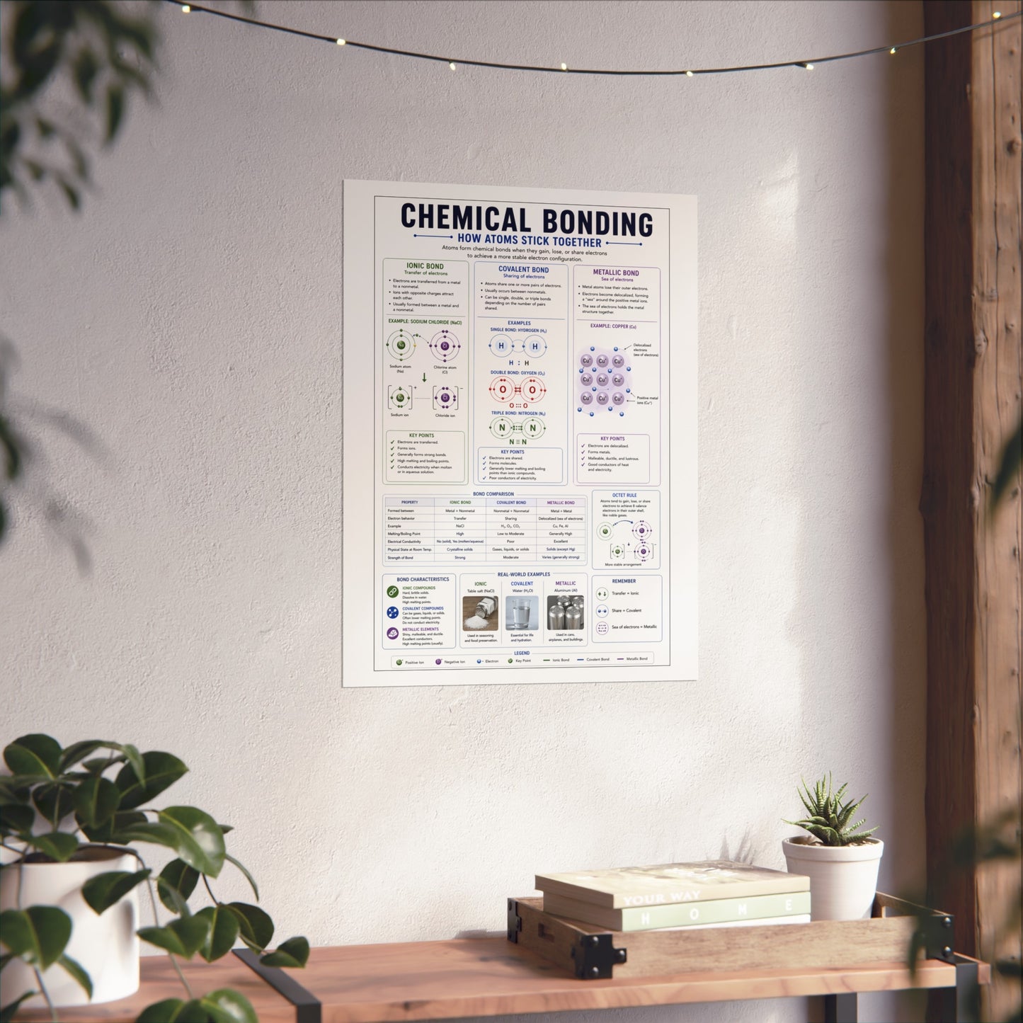 Chemical Bonding Educational Poster — Fine Art Science Print