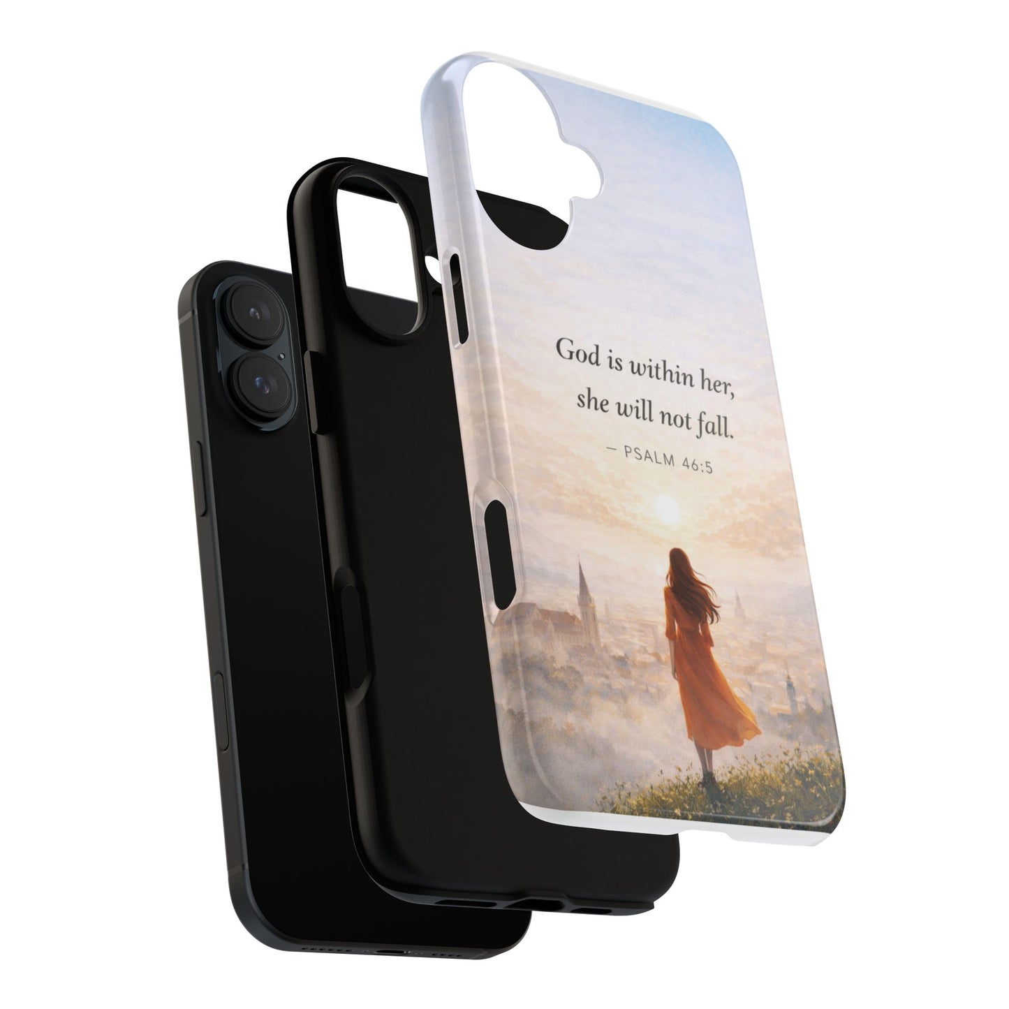 Inspirational Psalm 46:5 Phone Case — 'God is within her, she will not fall' Christian Phone Cover