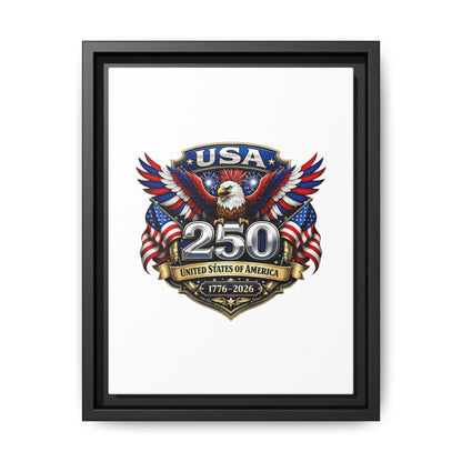 USA 250 Anniversary Framed Canvas — Patriotic Eagle 1776–2026 Wall Art
