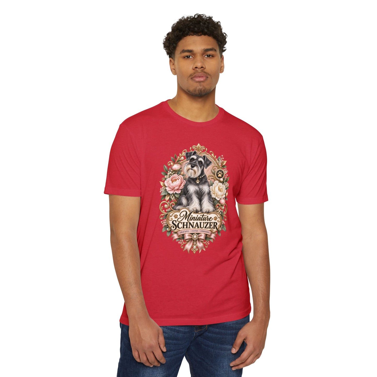 Miniature Schnauzer Floral T‑Shirt