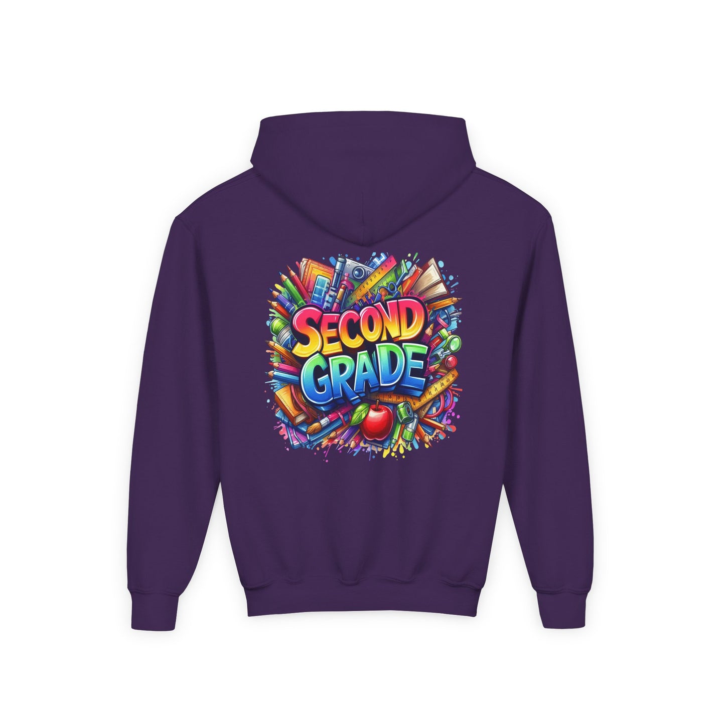 Second Grade Kids Hoodie — Colorful School Day Pullover