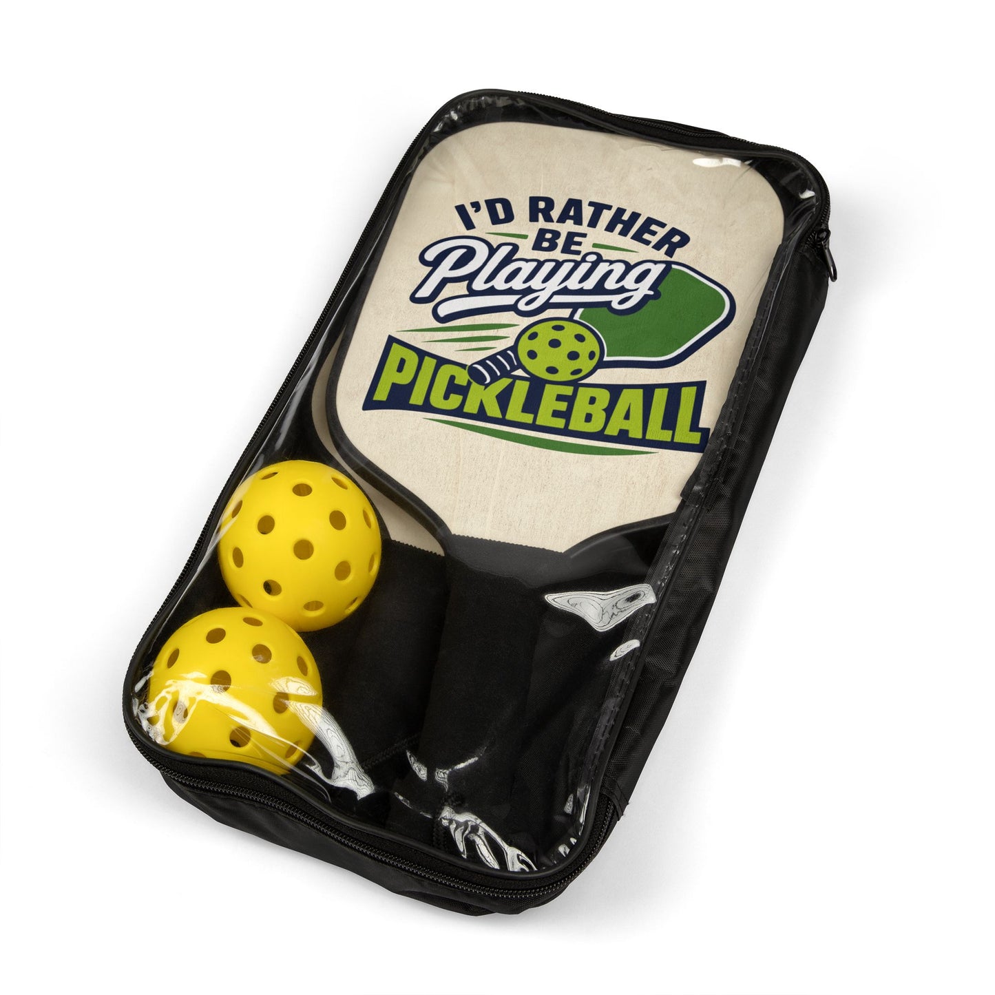Pickleball Paddle Set – "I'd Rather Be Playing Pickleball" Lightweight Kit (2 Paddles + Balls)