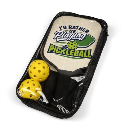 Pickleball Paddle Set – "I'd Rather Be Playing Pickleball" Lightweight Kit (2 Paddles + Balls)