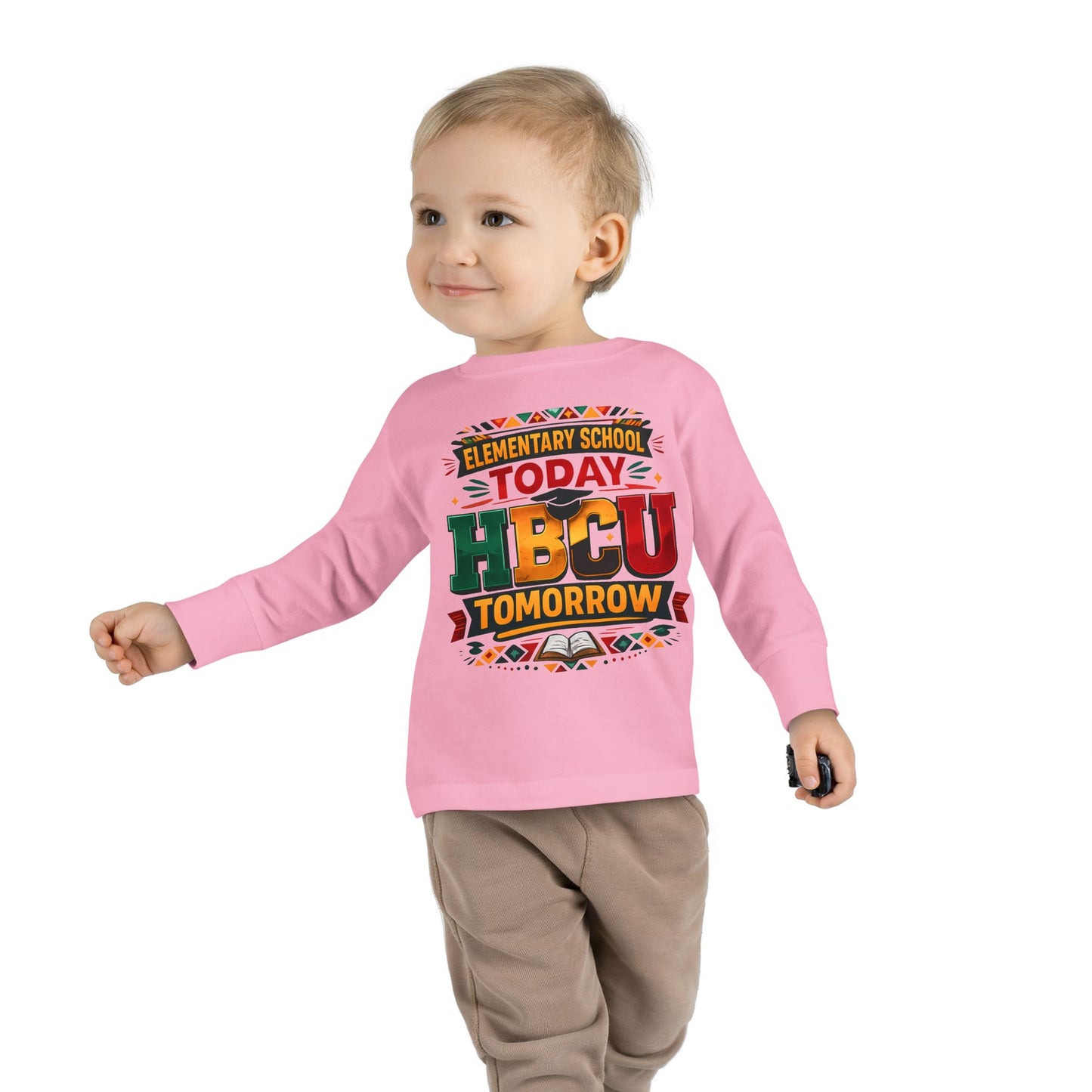 Toddler Long Sleeve Tee - "Elementary School Today, HBCU Tomorrow" Kids Pride Shirt
