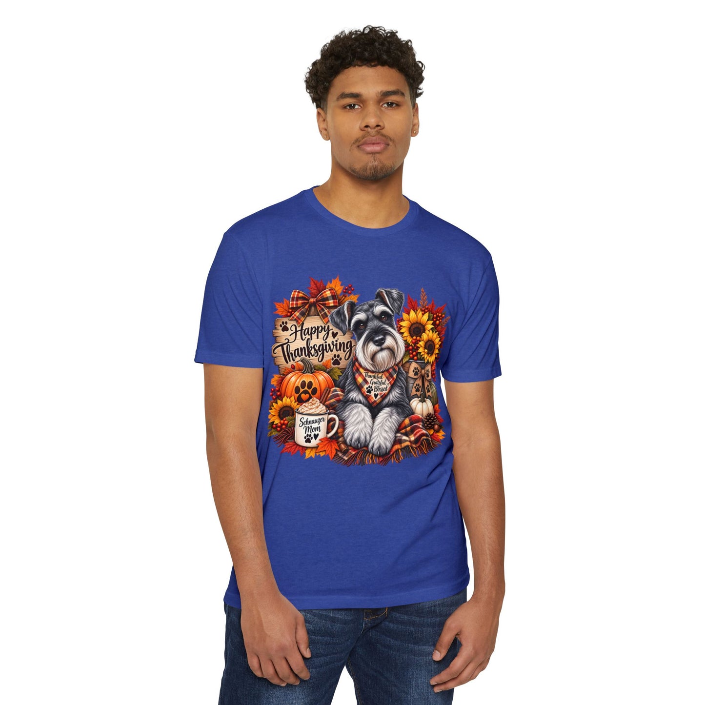 Thanksgiving Schnauzer T-Shirt — Happy Thanksgiving Fall Dog Tee
