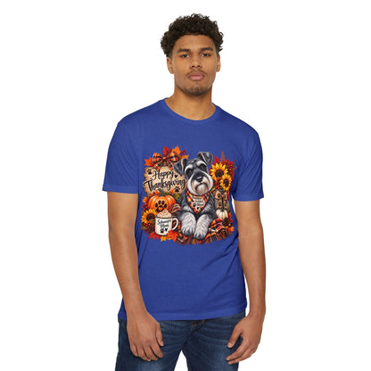 Thanksgiving Schnauzer T-Shirt — Happy Thanksgiving Fall Dog Tee