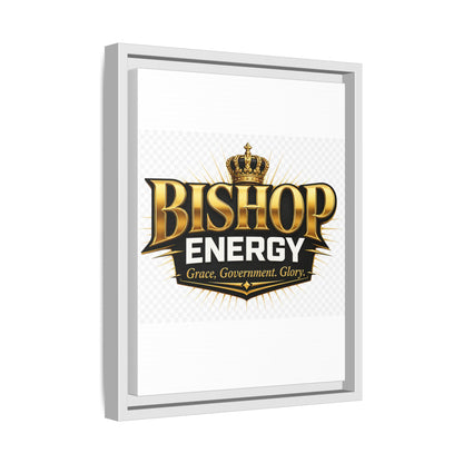 Framed Canvas Art - "Bishop Energy" Gold Crown Logo (Matte)