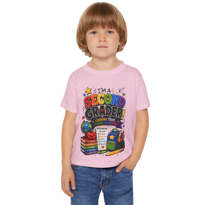 Second Grader Toddler T‑Shirt - "I'm a Second Grader" Back-to-School Cute Kids Tee