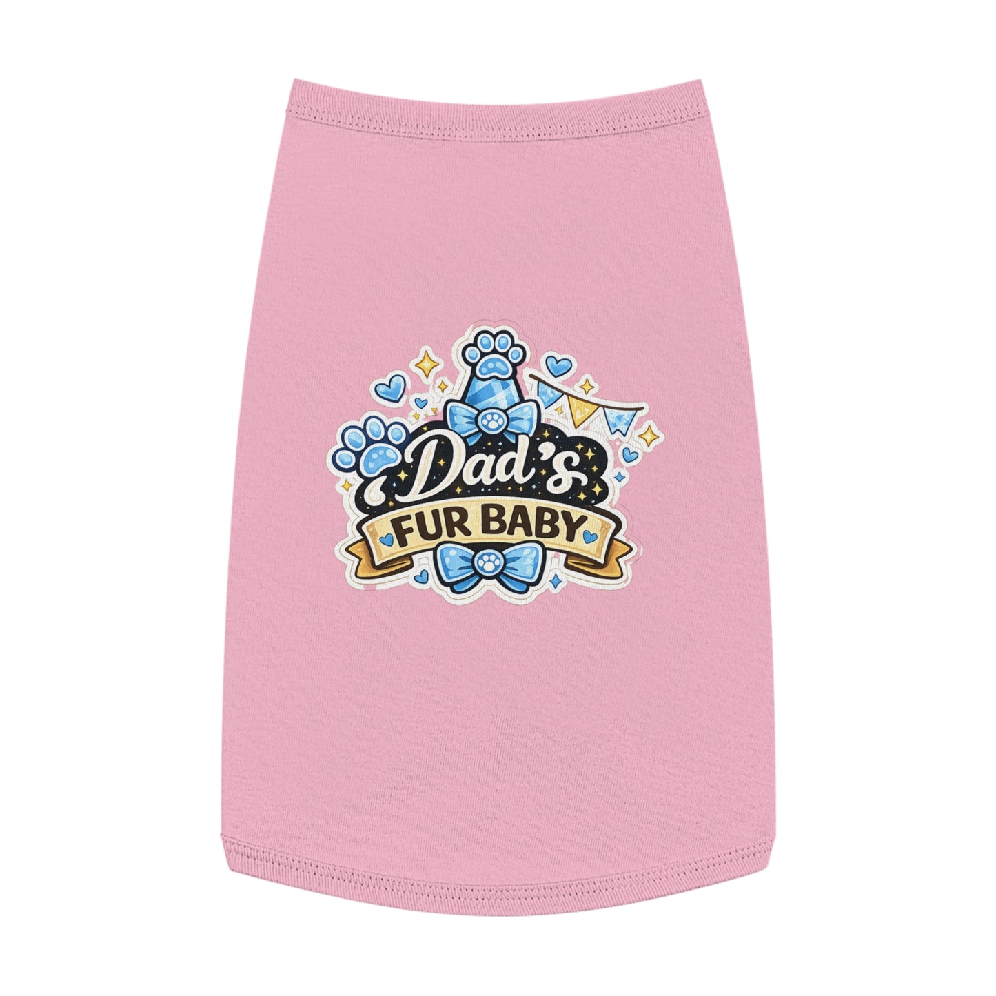 Pet Tank Top — “Dad’s Fur Baby” Cute Paw-Print Dog/Cat Shirt for Father’s Day & Pet Parents