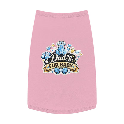 Pet Tank Top — “Dad’s Fur Baby” Cute Paw-Print Dog/Cat Shirt for Father’s Day & Pet Parents