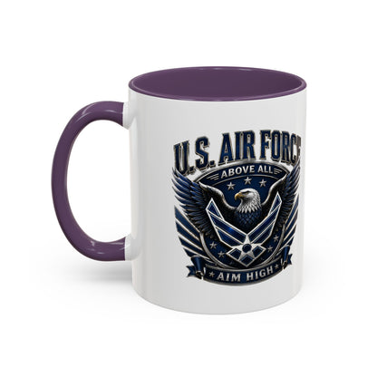 U.S. Air Force Eagle Coffee Mug – "Aim High" Accent Ceramic Mug (11/15oz)