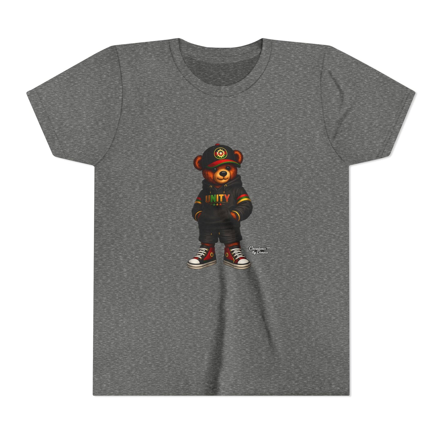 Youth T‑Shirt — Cool Bear Graphic Tee with 'UNITY' Hoodie Design