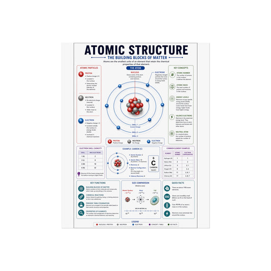 Atomic Structure Fine Art Poster — Educational Chemistry Diagram Print
