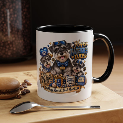Father's Day Dog Dad Coffee Mug — "Happy Father's Day" Accent Mug (11/15oz)