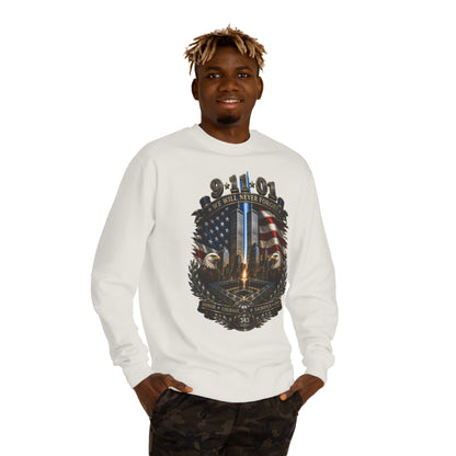 9/11 Memorial Sweatshirt — "We Will Never Forget" Tribute Crewneck