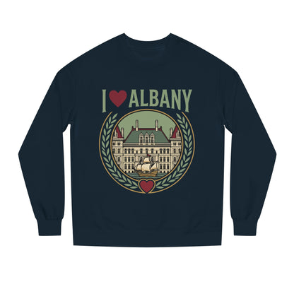Albany Heart Crewneck Sweatshirt — I  Albany City Landmark Design