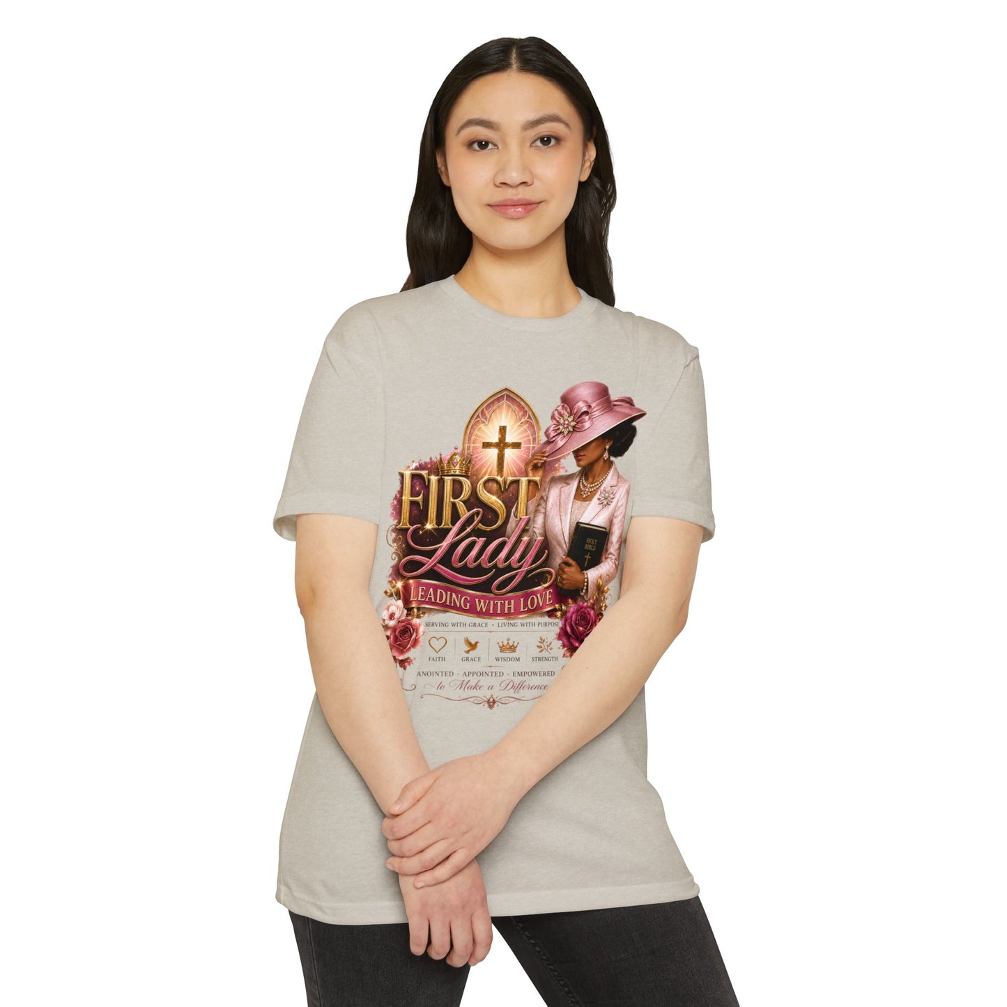 First Lady Christian T-Shirt — "Leading With Love" Faith-Based Women's Tee
