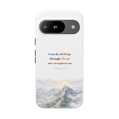 Christian Phone Case – “I Can Do All Things Through Christ” Inspirational Tough Case