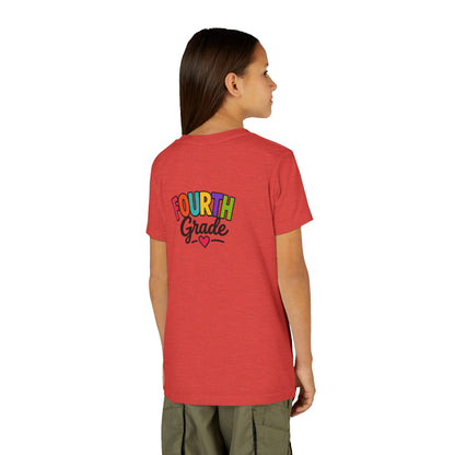 Fourth Grade Youth Tee — Colorful Back-to-School Shirt with Heart