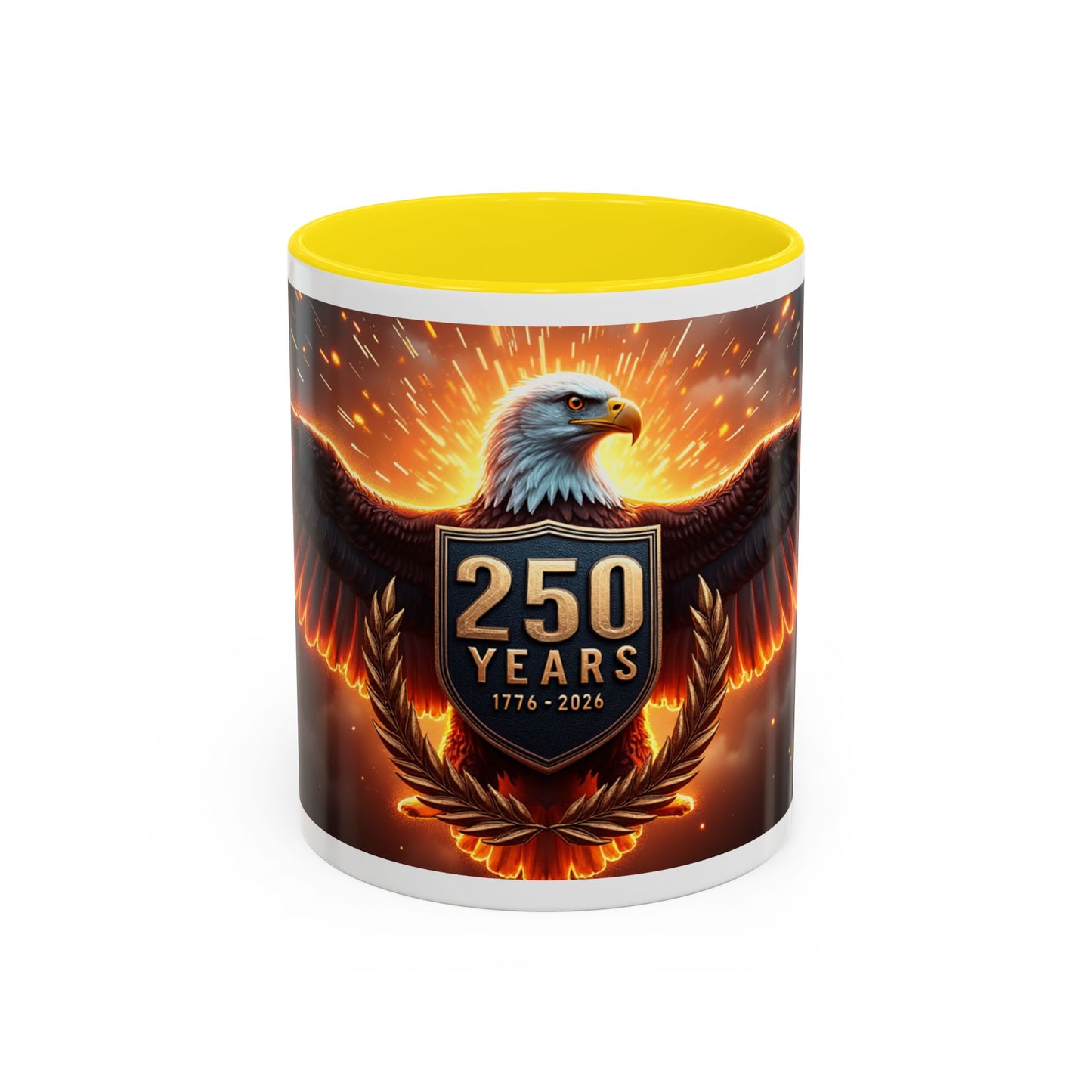 250 Years Eagle Coffee Mug — Patriotic Anniversary Ceramic Accent Mug (11/15oz)