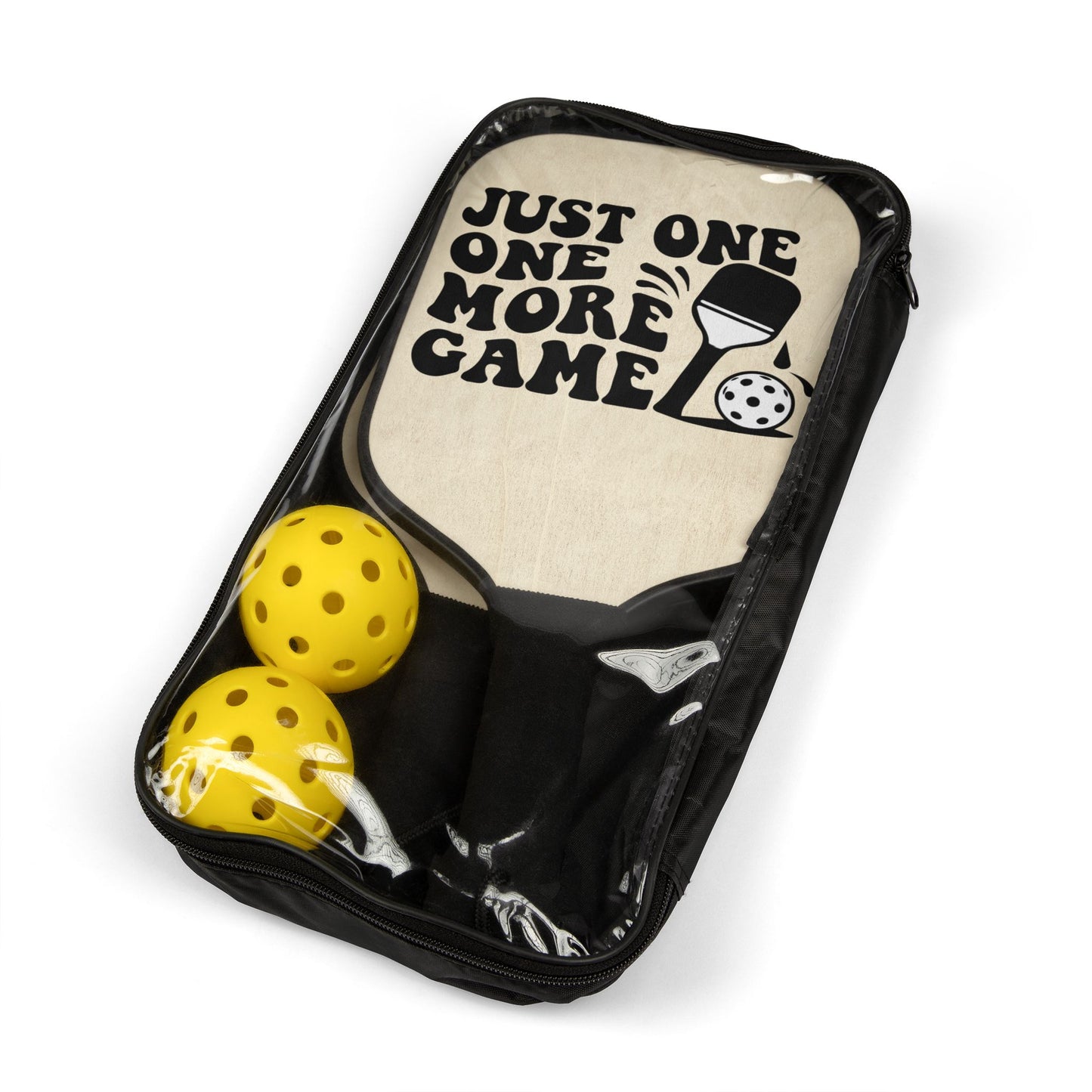 Pickleball Paddle Set — "Just One More Game" Design