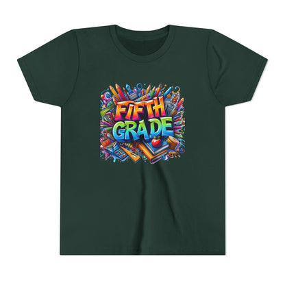 Fifth Grade Kid's Tee - Colorful School Supplies Back to School T-Shirt