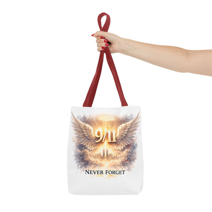9/11 Memorial Tote Bag – 'Never Forget' Angel Wings Tribute