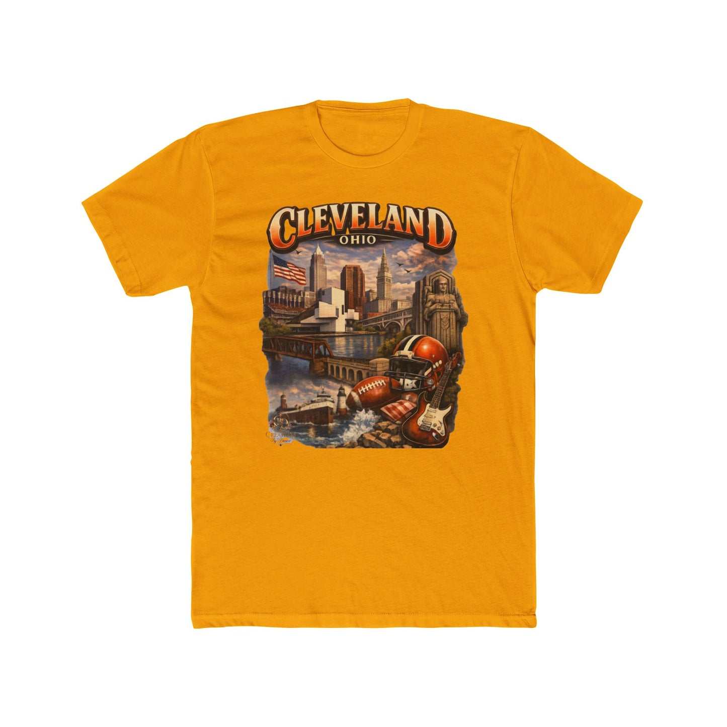 Cleveland Ohio Vintage Football Cityscape T-Shirt