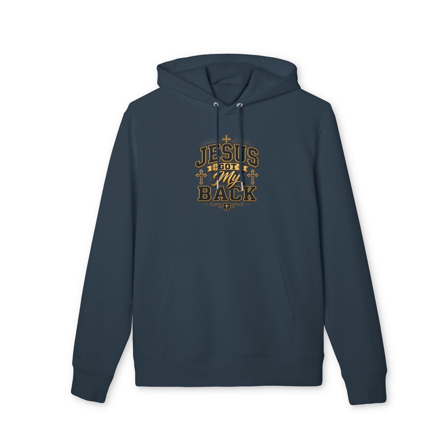 Jesus Got My Back Hoodie — Christian Faith Pullover with Cross Design