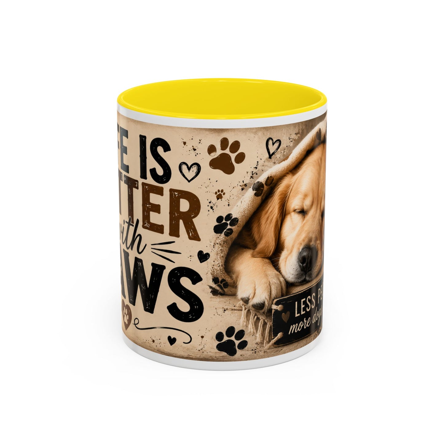 Dog & Cat Coffee Mug - "Less People, More Dogs & Cats" Accent Ceramic Mug
