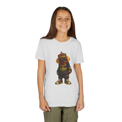 Youth Tee — 'Lil King' Crowned Bear Graphic Shirt