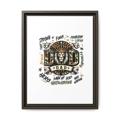 Framed Matte Canvas 'Best Ever DAD' Wall Art – Lion King Design, Father’s Day Gift