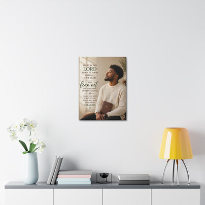 Stretched Canvas — "Trust in the Lord" Inspirational Bible Verse Wall Art (Proverbs 3:5-6)