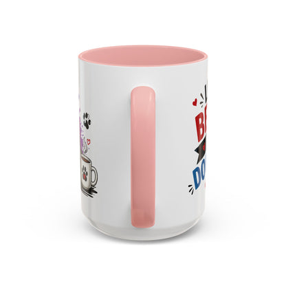 Dog and Cat Coffee Mug – "Life is Better with a Cat" Accent Ceramic Mug