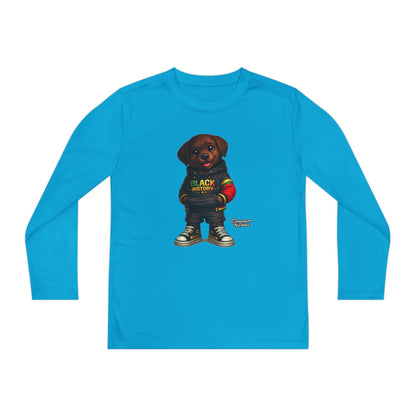 Kids Long Sleeve Tee — Rasta Teddy 'Black Excellence' Graphic