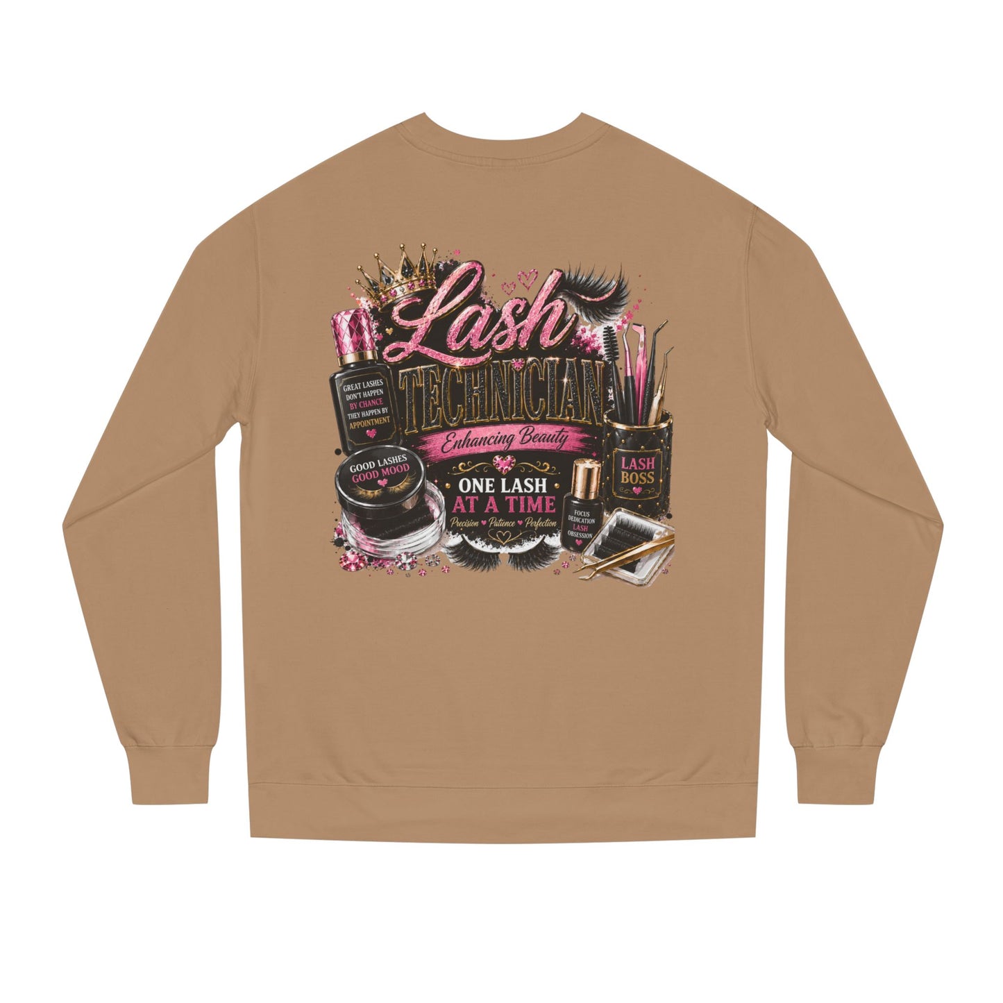 Eyelash Artist Crewneck Sweatshirt — “Lash Technician” Beauty Salon Graphic