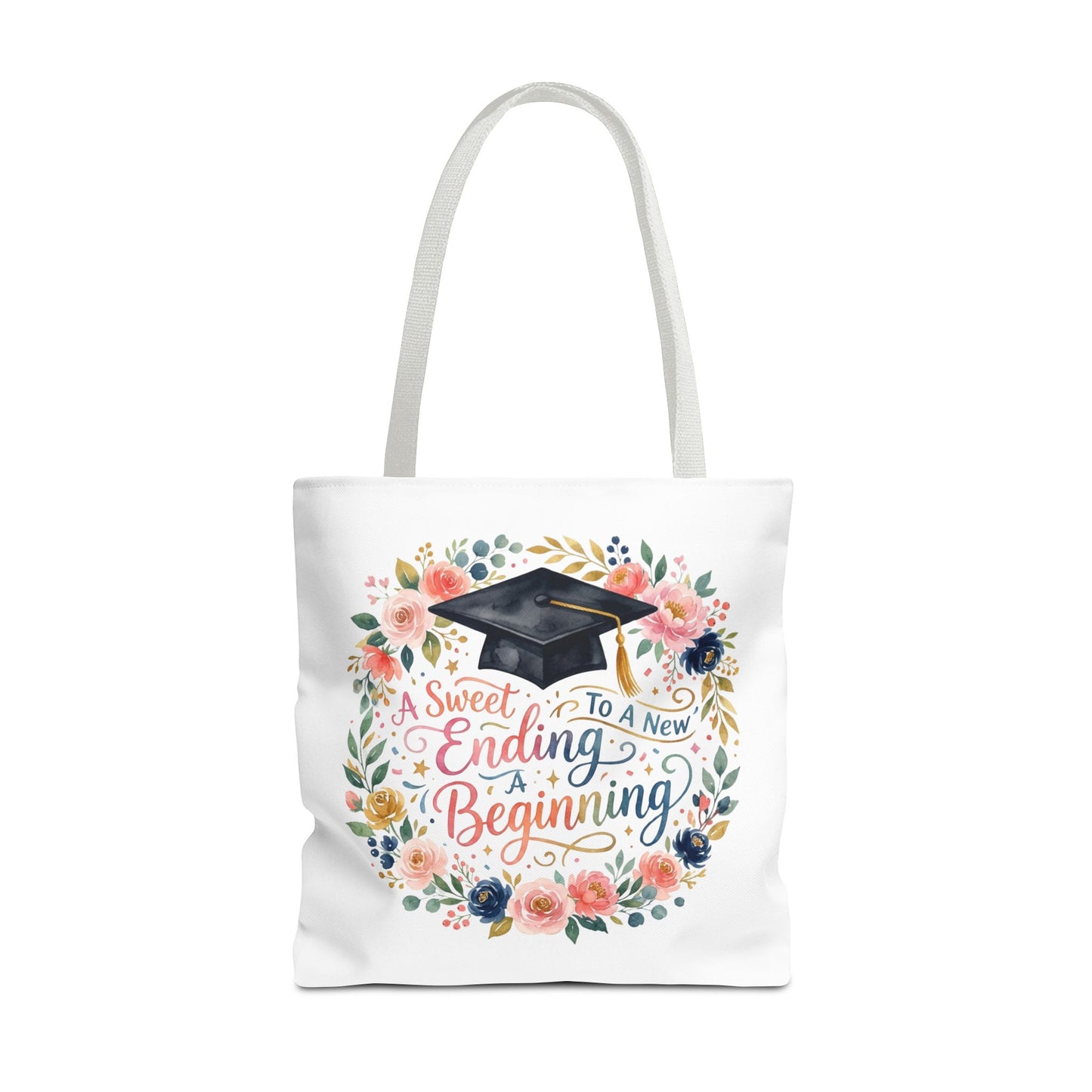 Graduation Floral Tote Bag — "A Sweet Ending To A New Beginning"