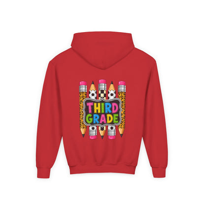 Third Grade Kids Hoodie — Cute Pencil Back-to-School Sweatshirt