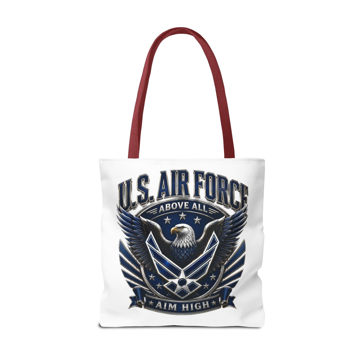 U.S. Air Force Eagle Tote Bag - "Aim High" Military Canvas Tote
