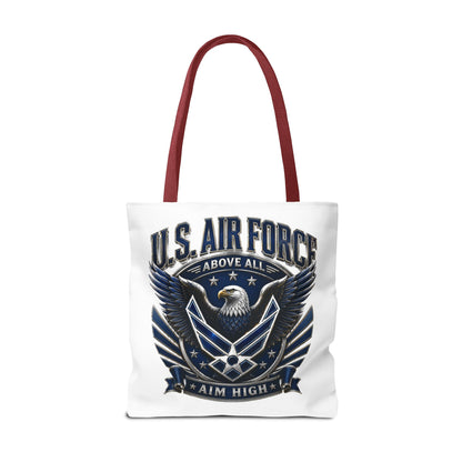 U.S. Air Force Eagle Tote Bag - "Aim High" Military Canvas Tote