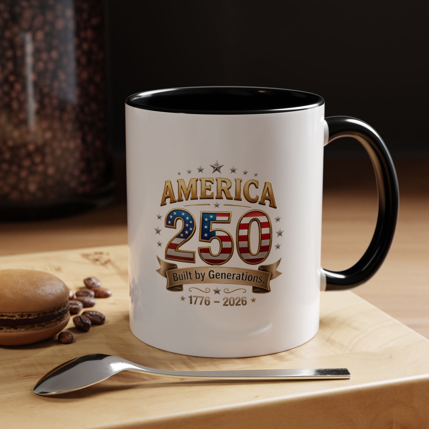 America 250 Coffee Mug — Patriotic 1776–2026 Anniversary Accent Mug