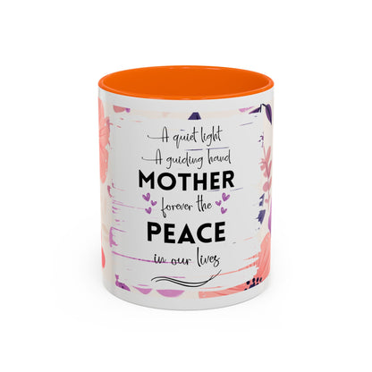 Mother Peace Floral Coffee Mug — "A quiet light, a guiding hand..." Memorial Tribute Mug