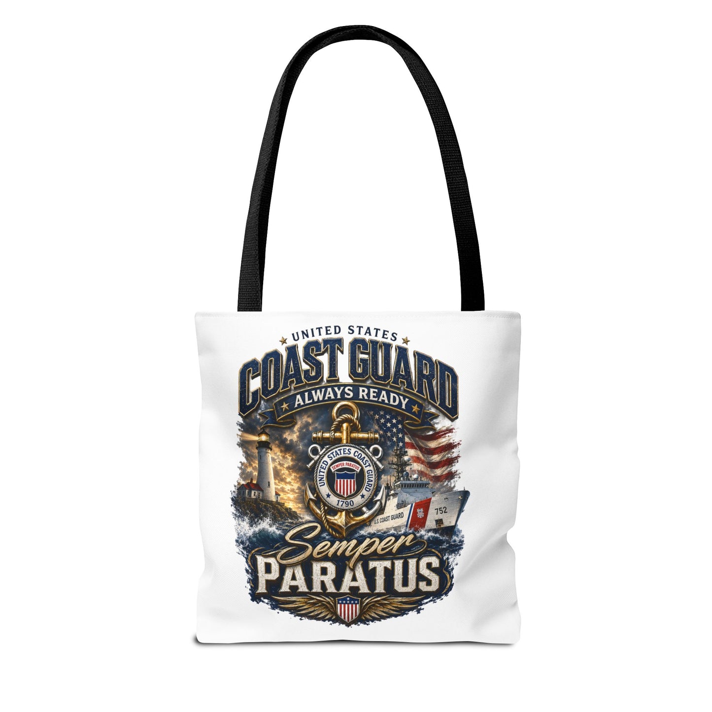 Coast Guard Semper Paratus Tote Bag – U.S. Coast Guard Patriotic Beach & Everyday Carry