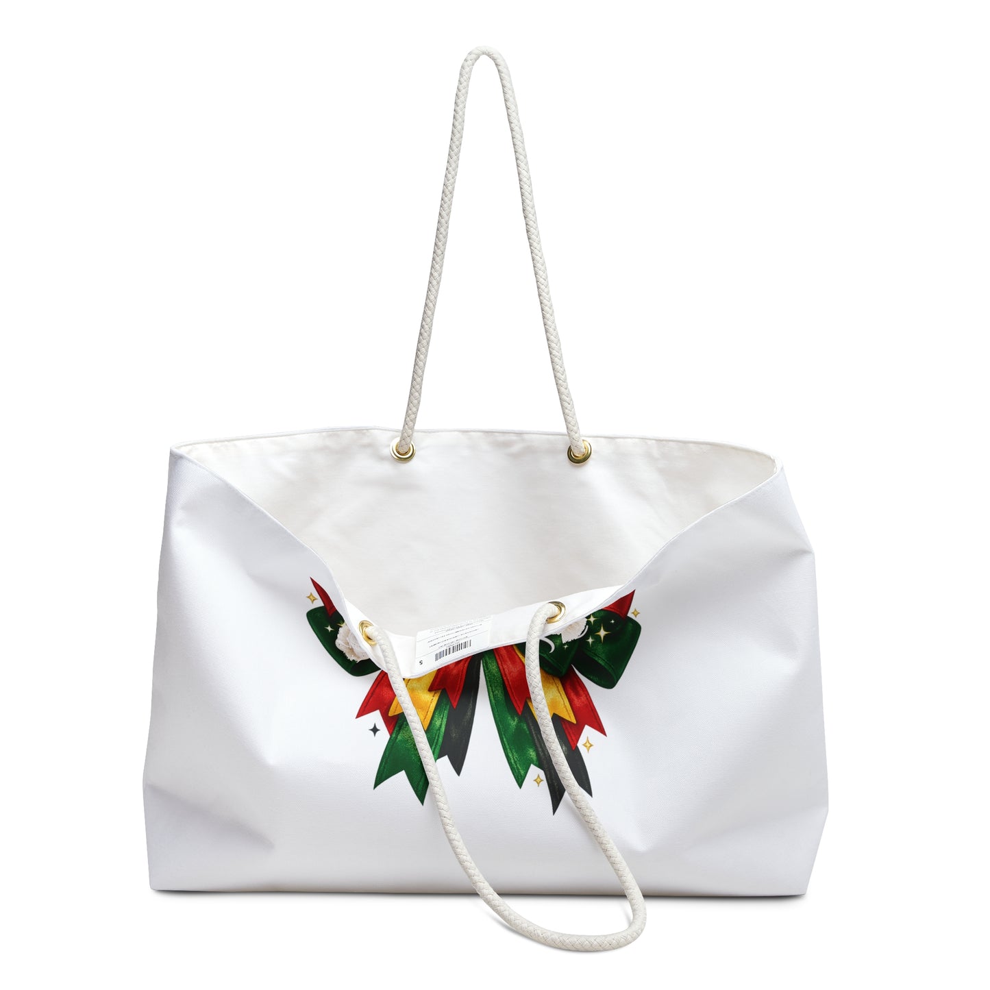 Juneteenth Ribbon Weekender Bag — Patriotic Celebration Travel Tote