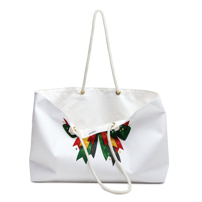 Juneteenth Ribbon Weekender Bag — Patriotic Celebration Travel Tote